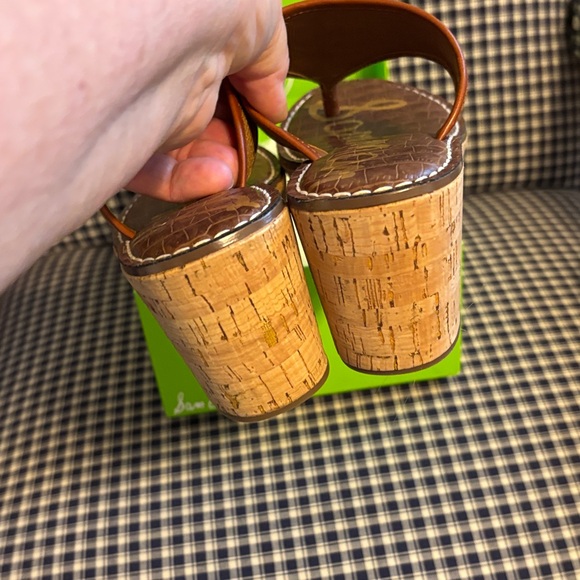 Sam Edelman Ruth Wedge Tan and Brown Slide Sandals - Picture 7 of 10